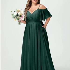 New !! Bridesmaid dress, dark green.